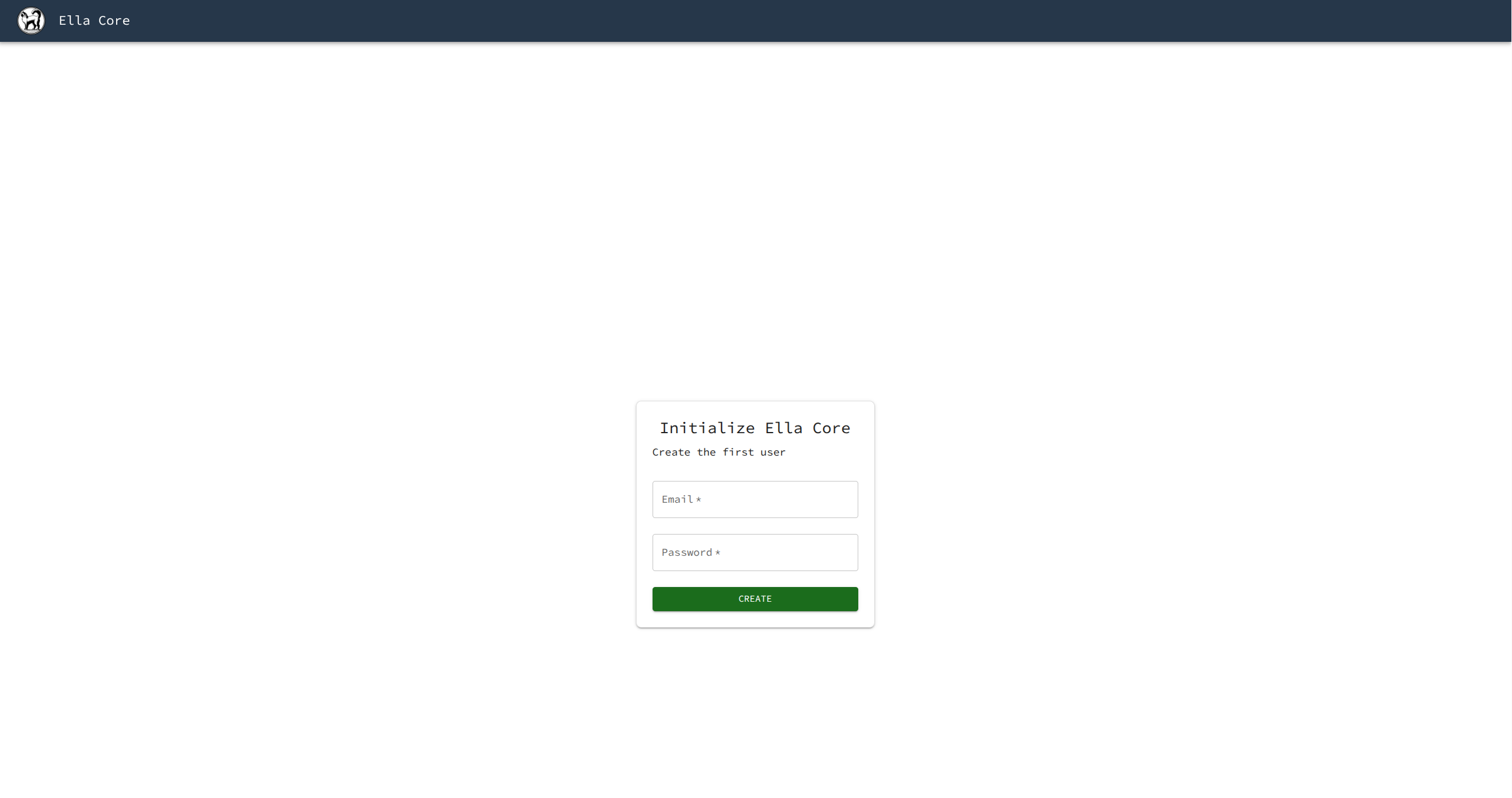 Ella Core initialization screen